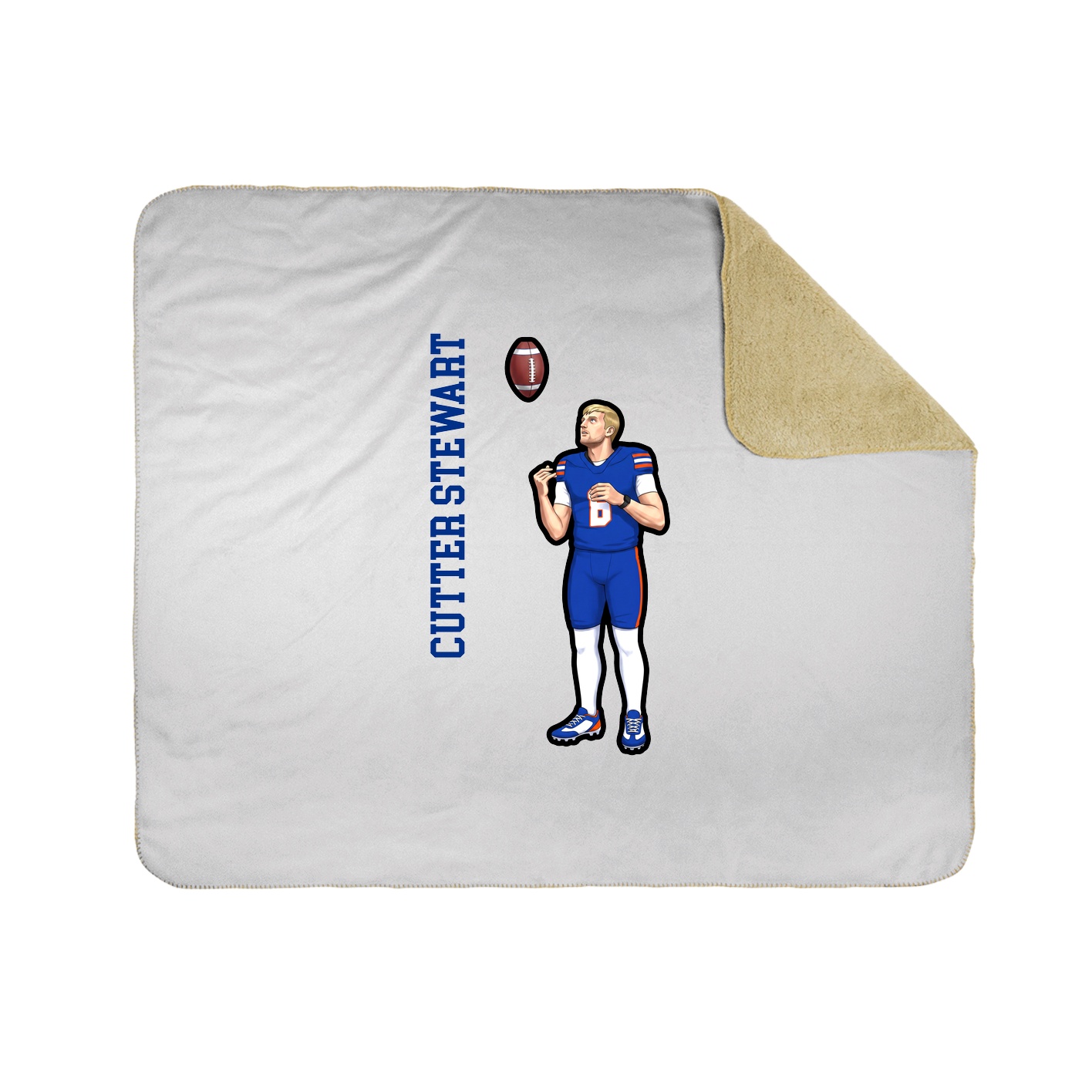 Throw Blanket — Name Vertical in White