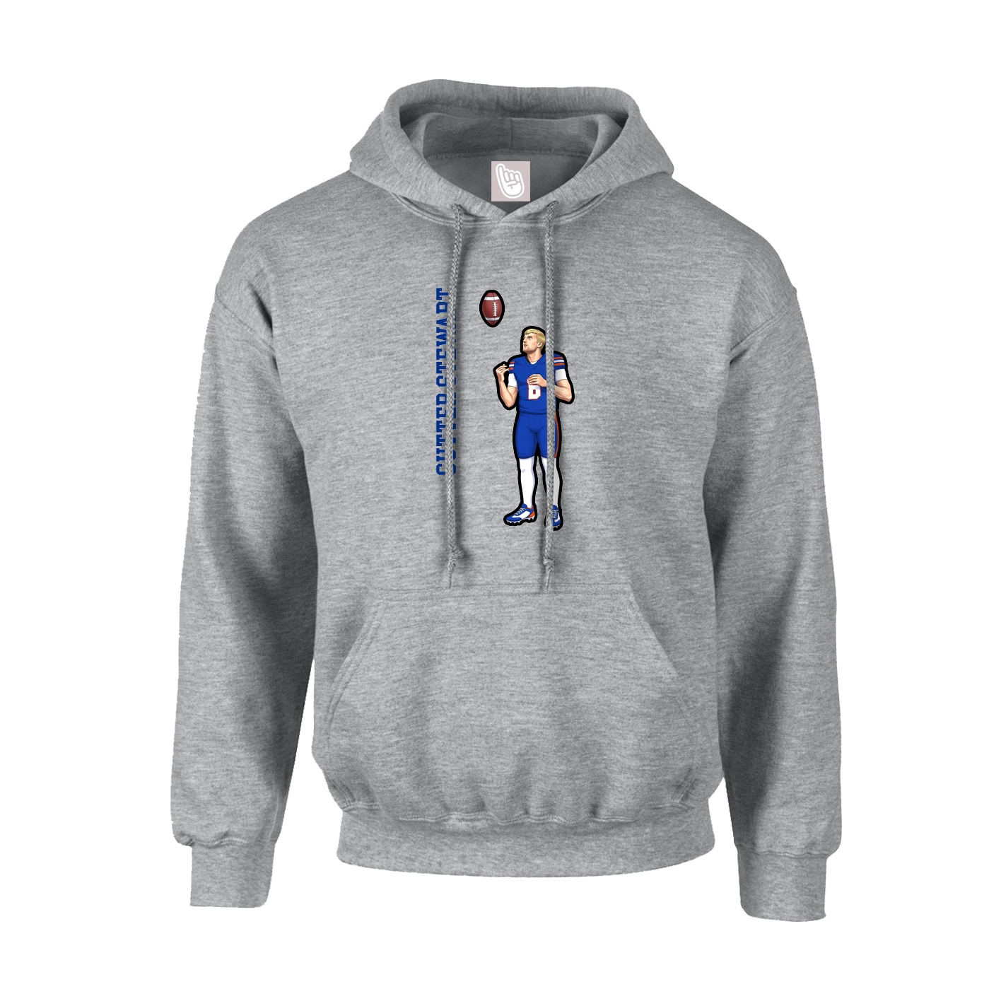 Hoodie — Name Vertical in Grey
