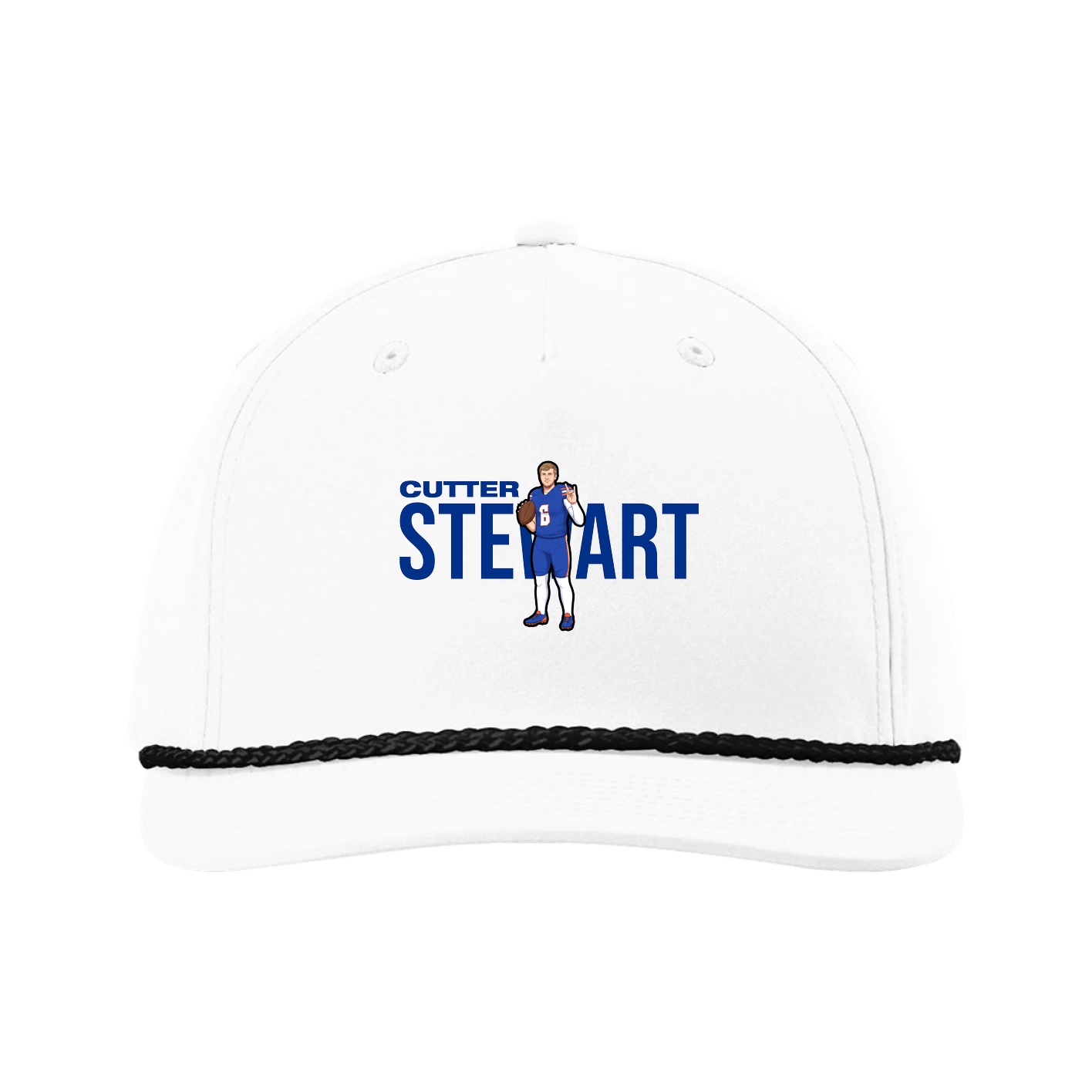 Five-Panel Classic Rope Cap — Player Name in White