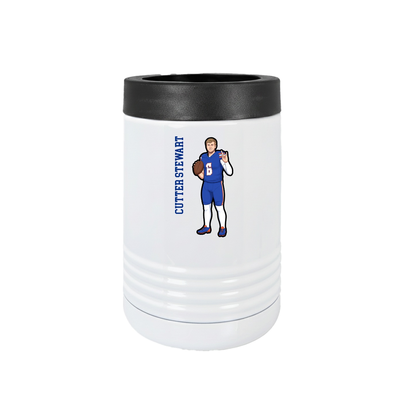 Beverage Holder — Name Vertical in White