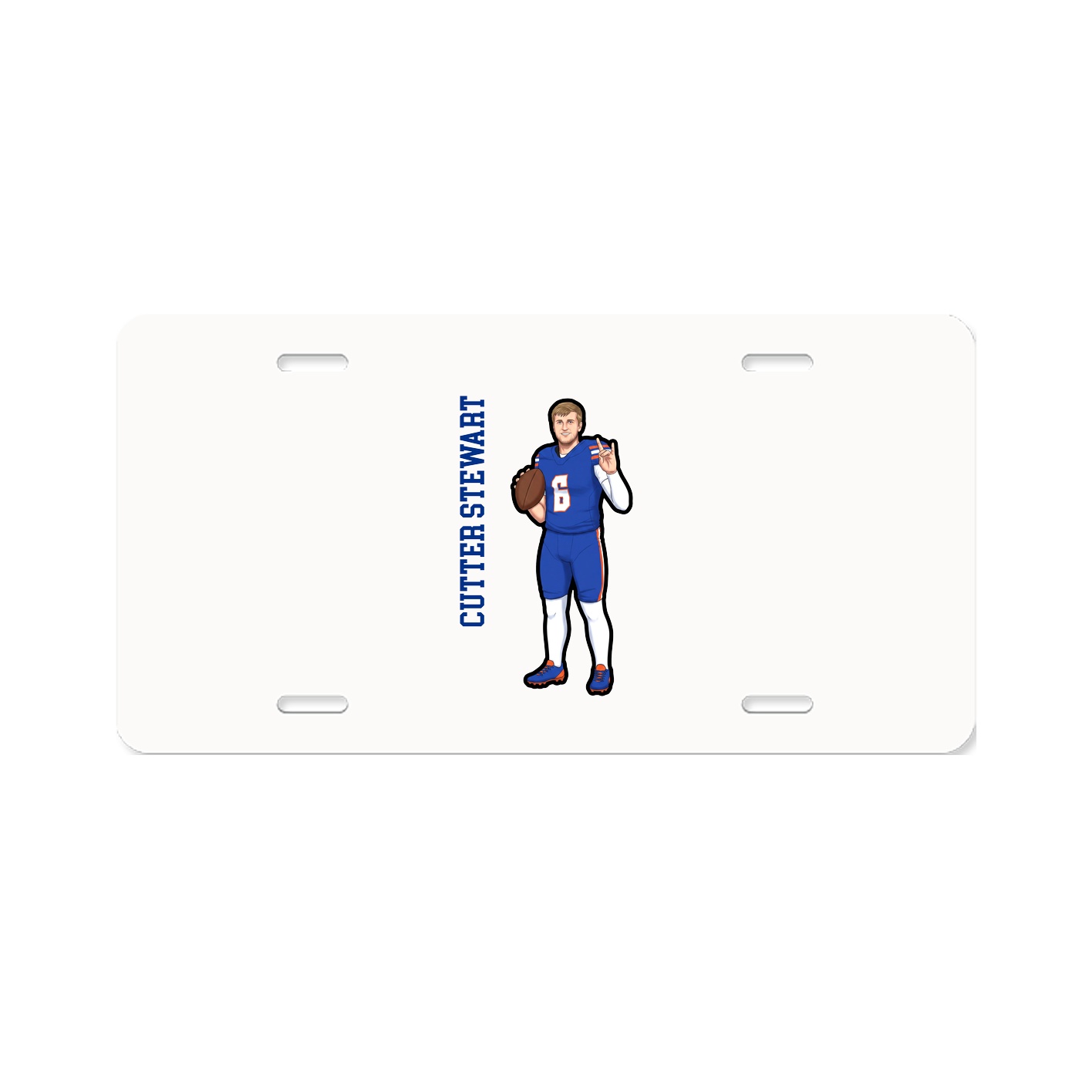 License Plate — Name Vertical in Classic