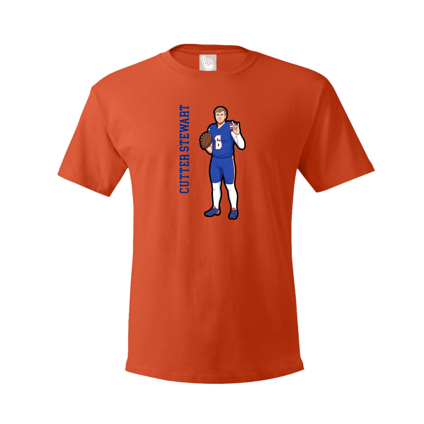 Tee — Name Vertical in Orange