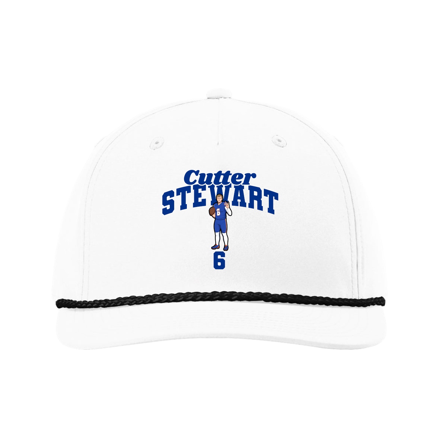 Five-Panel Classic Rope Cap — Signature Arch in White