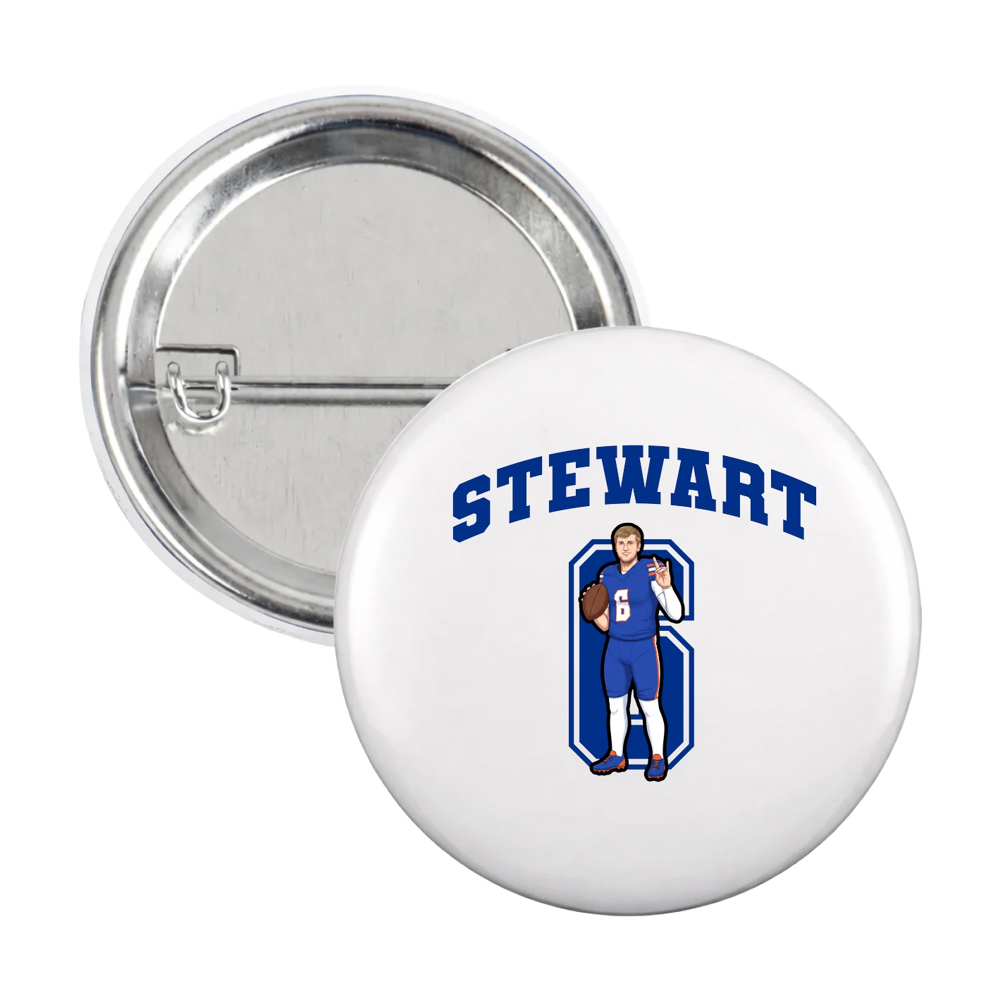 Game Day Button — Number in White