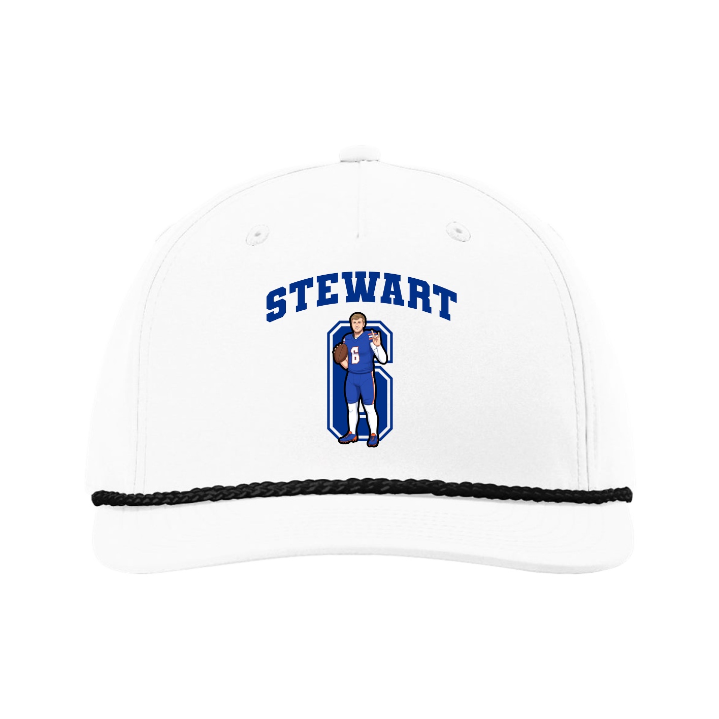 Five-Panel Classic Rope Cap — Number in White