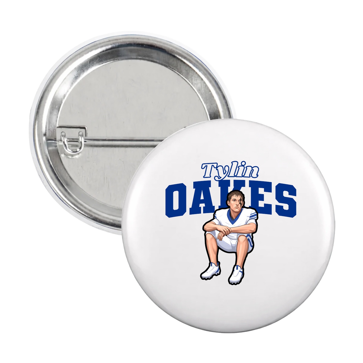 Game Day Button — Name Arch in White