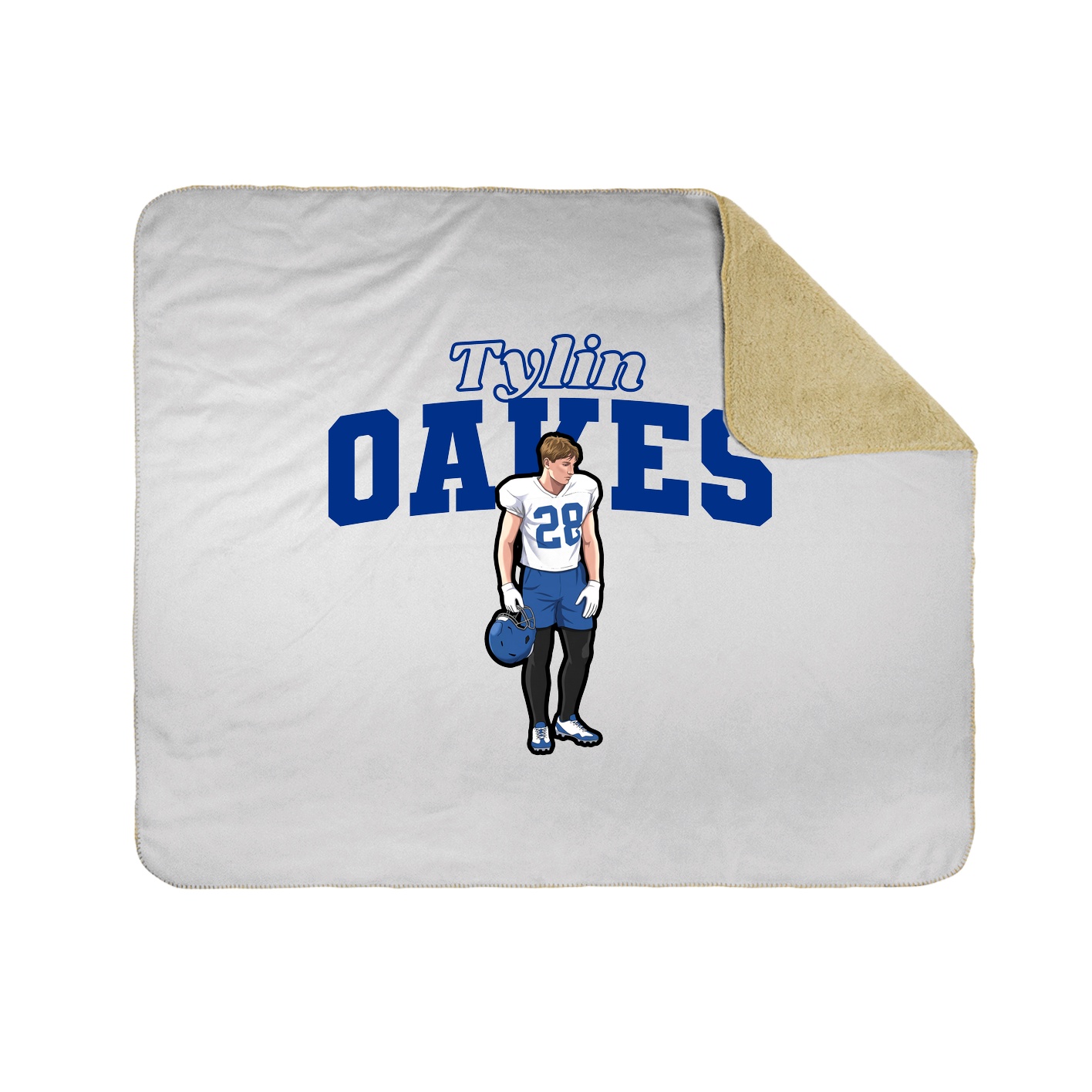 Throw Blanket — Name Arch in White