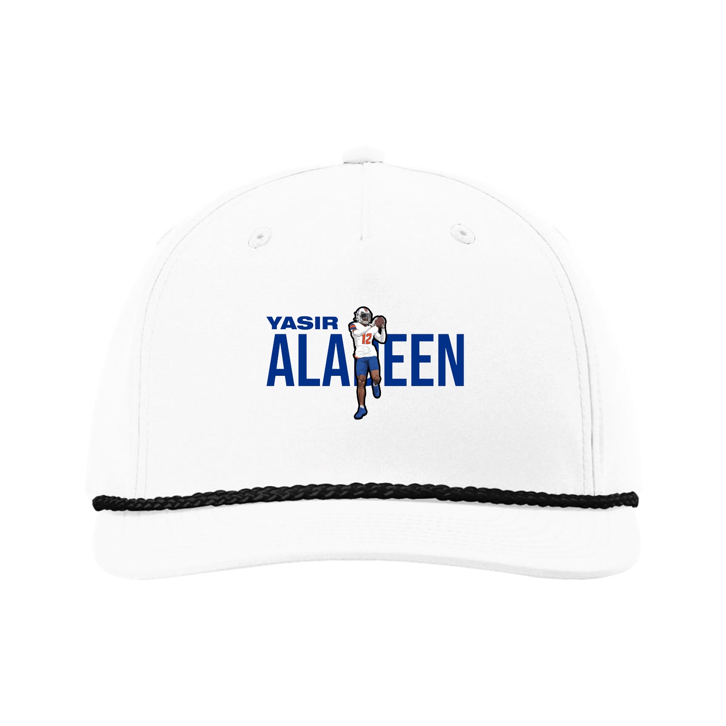 Five-Panel Classic Rope Cap — Player Name in White