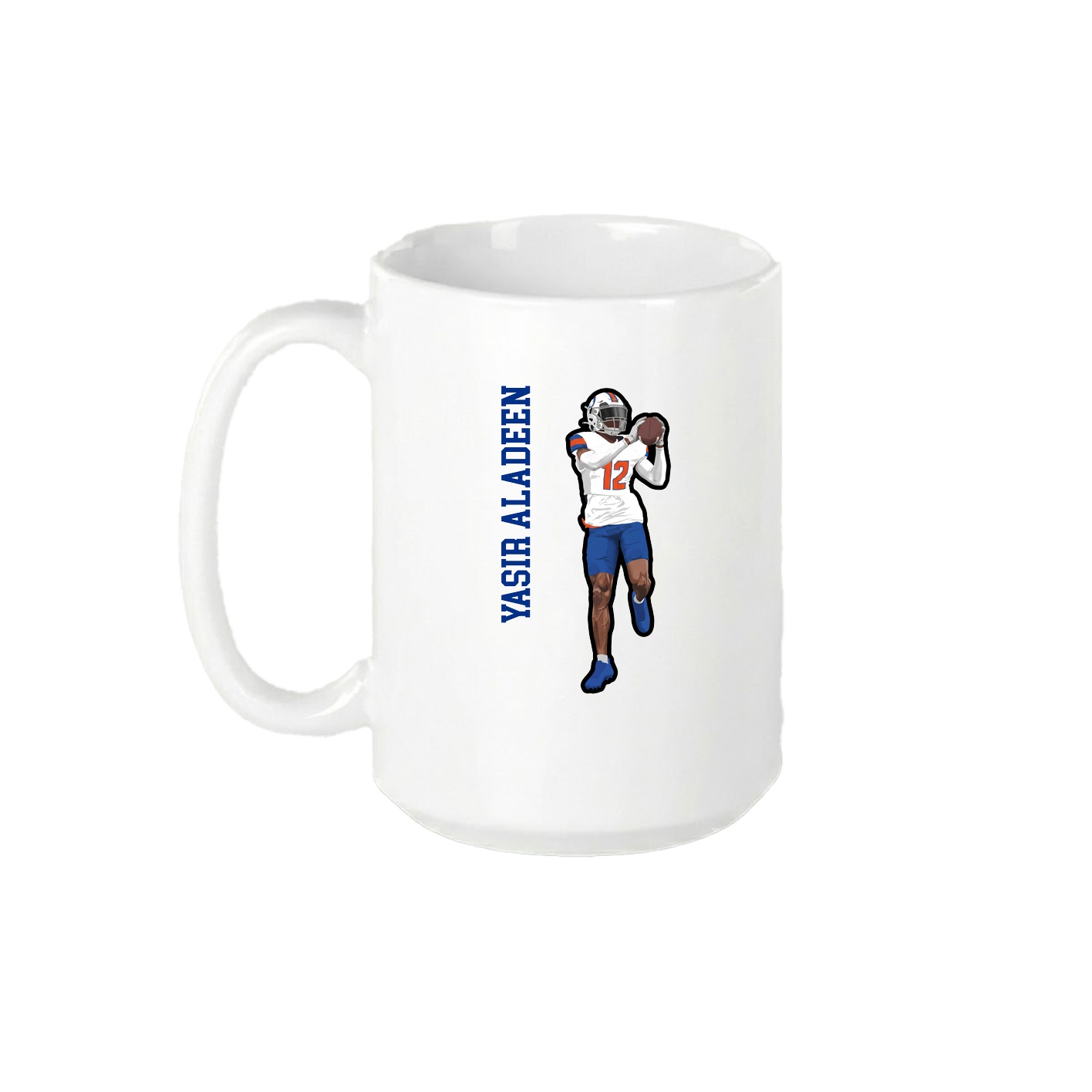 15oz Coffee Mug — Name Vertical in White