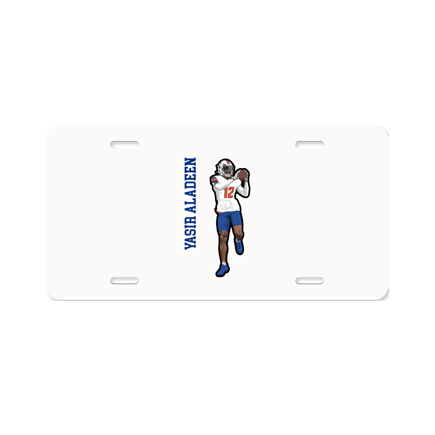 License Plate — Name Vertical in Classic