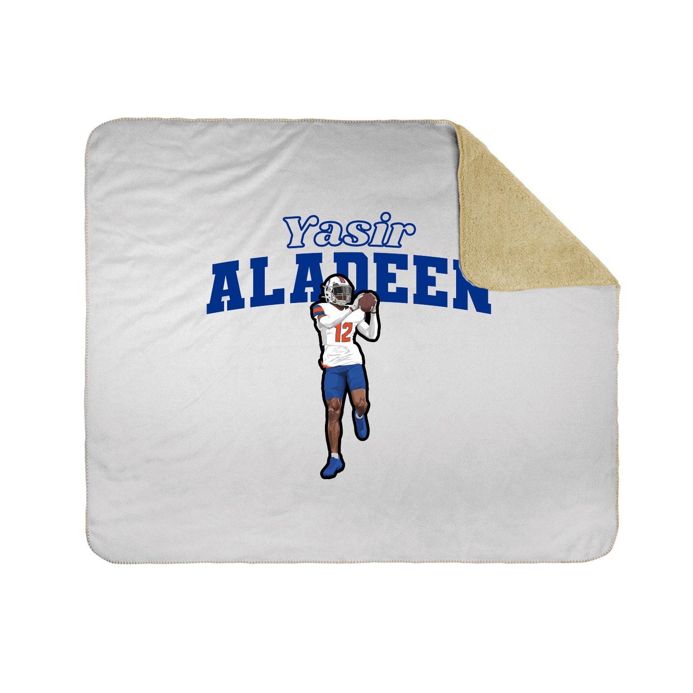 Throw Blanket — Name Arch in White