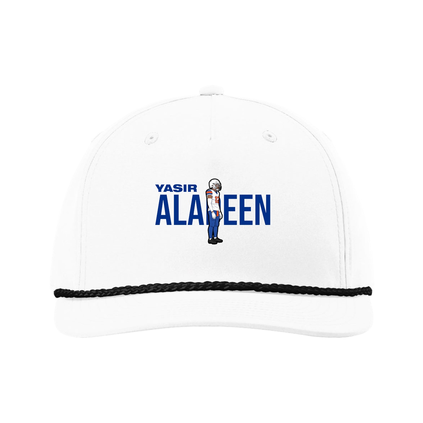 Five-Panel Classic Rope Cap — Player Name in White