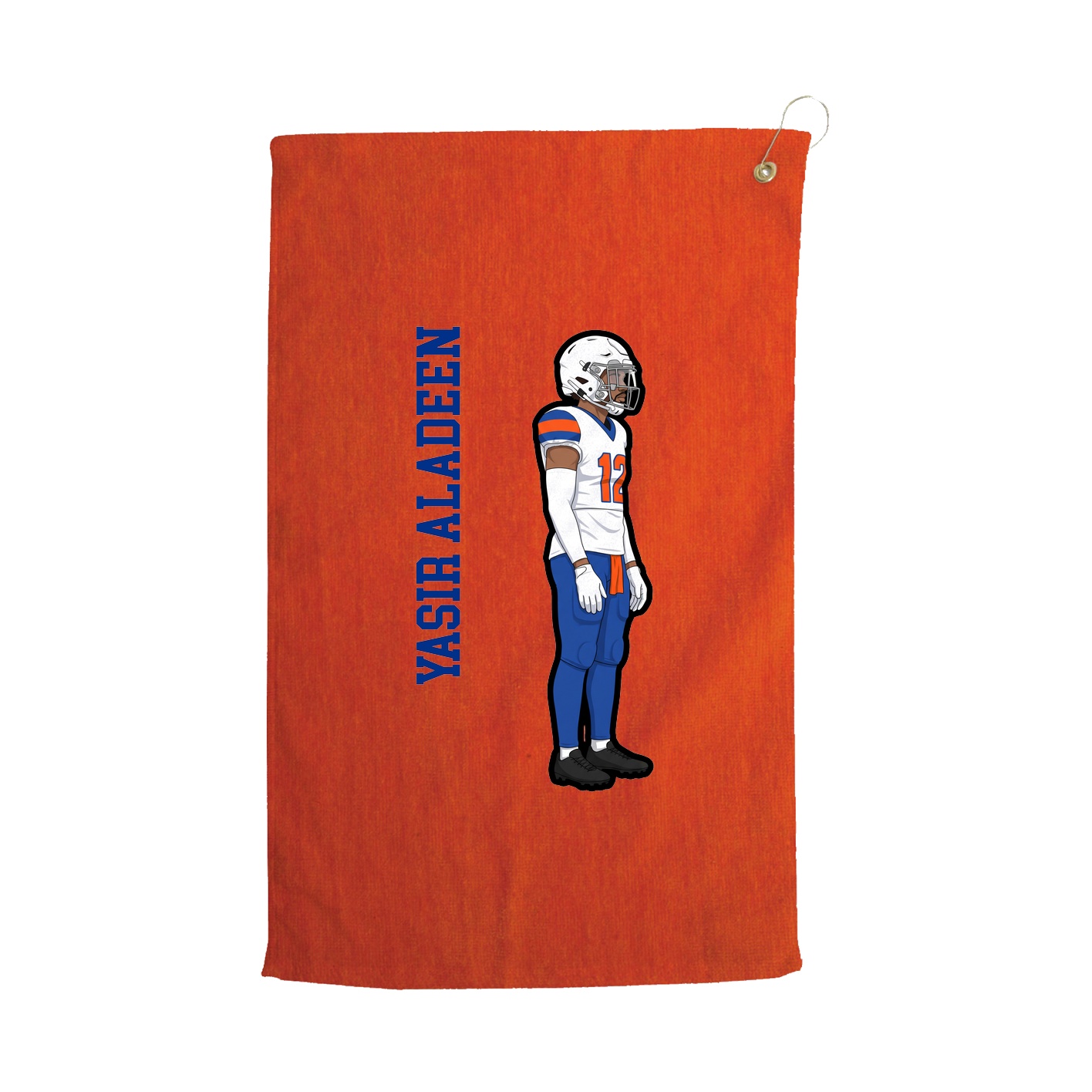 Golf Towel — Name Vertical in Orange