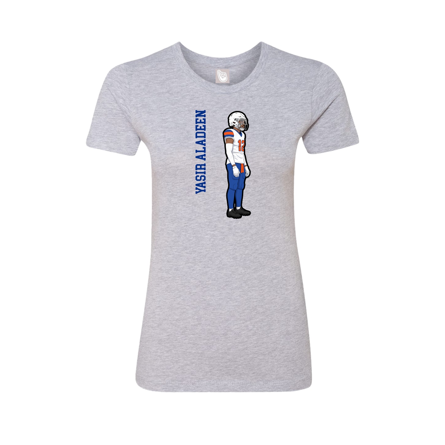 Fitted Women's Tee — Name Vertical in Grey