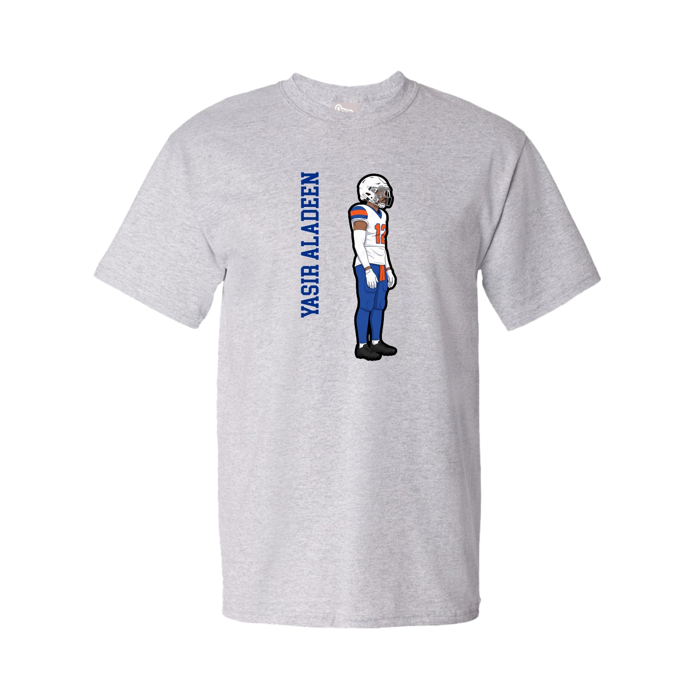 Youth Tee — Name Vertical in Grey