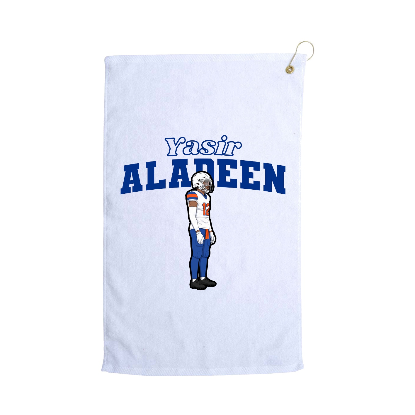 Golf Towel — Name Arch in White