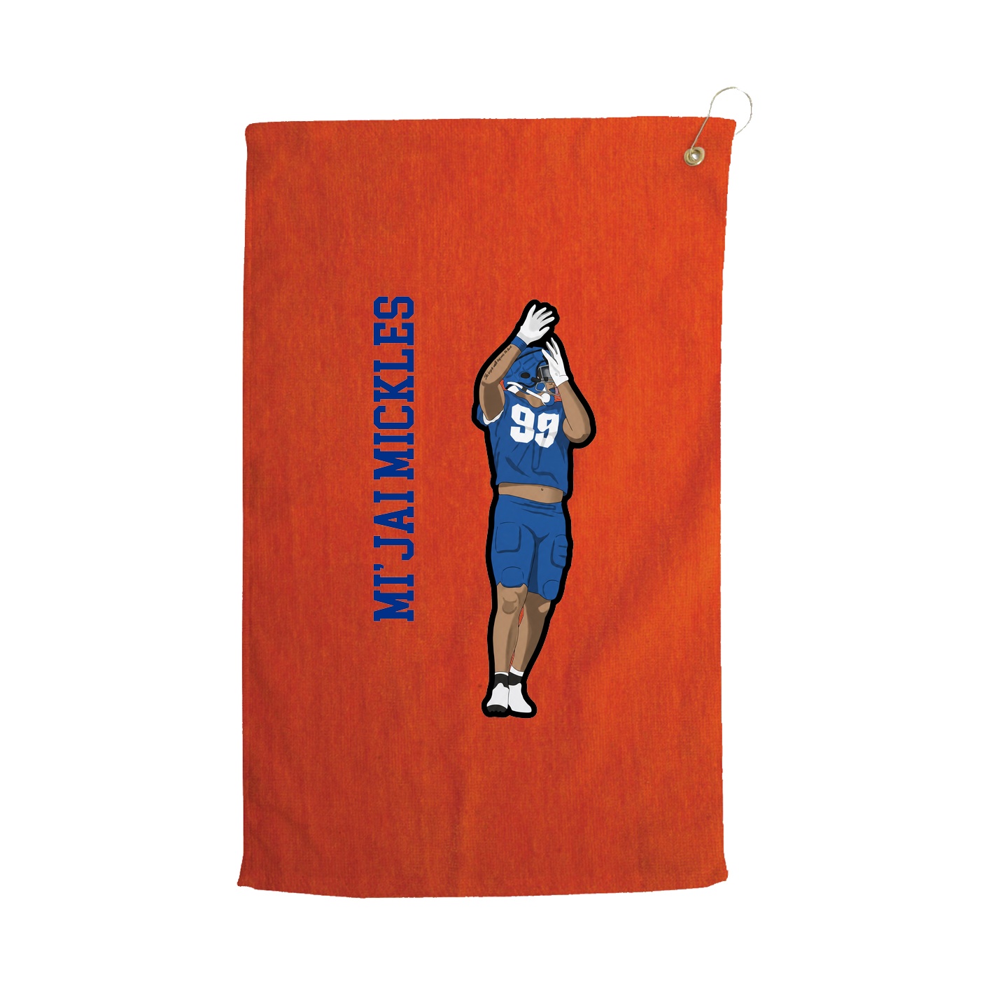 Golf Towel — Name Vertical in Orange