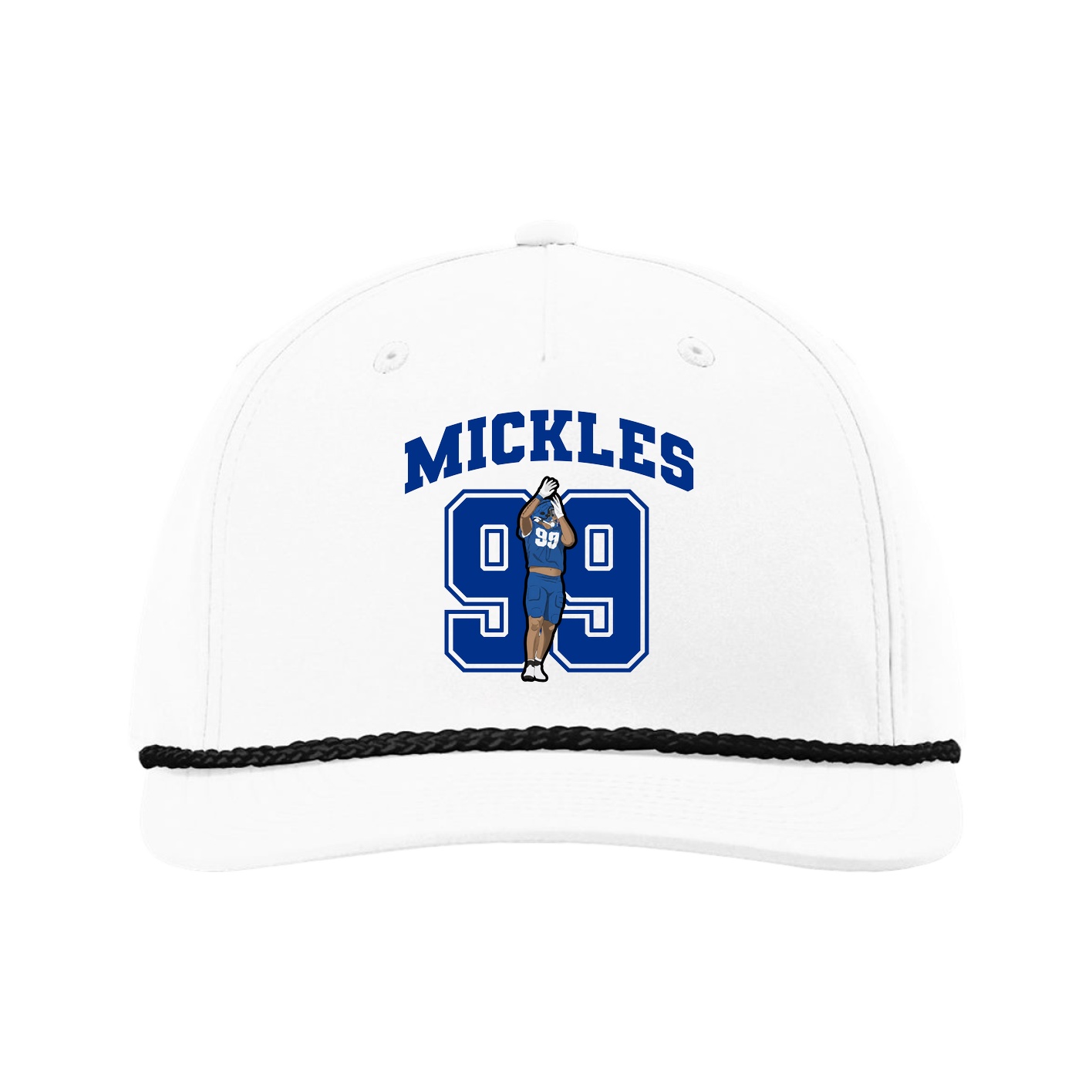 Five-Panel Classic Rope Cap — Number in White