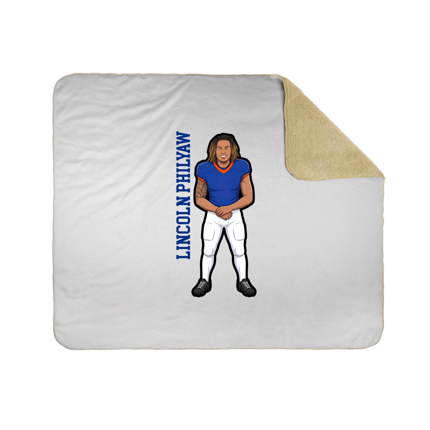 Throw Blanket — Name Vertical in White
