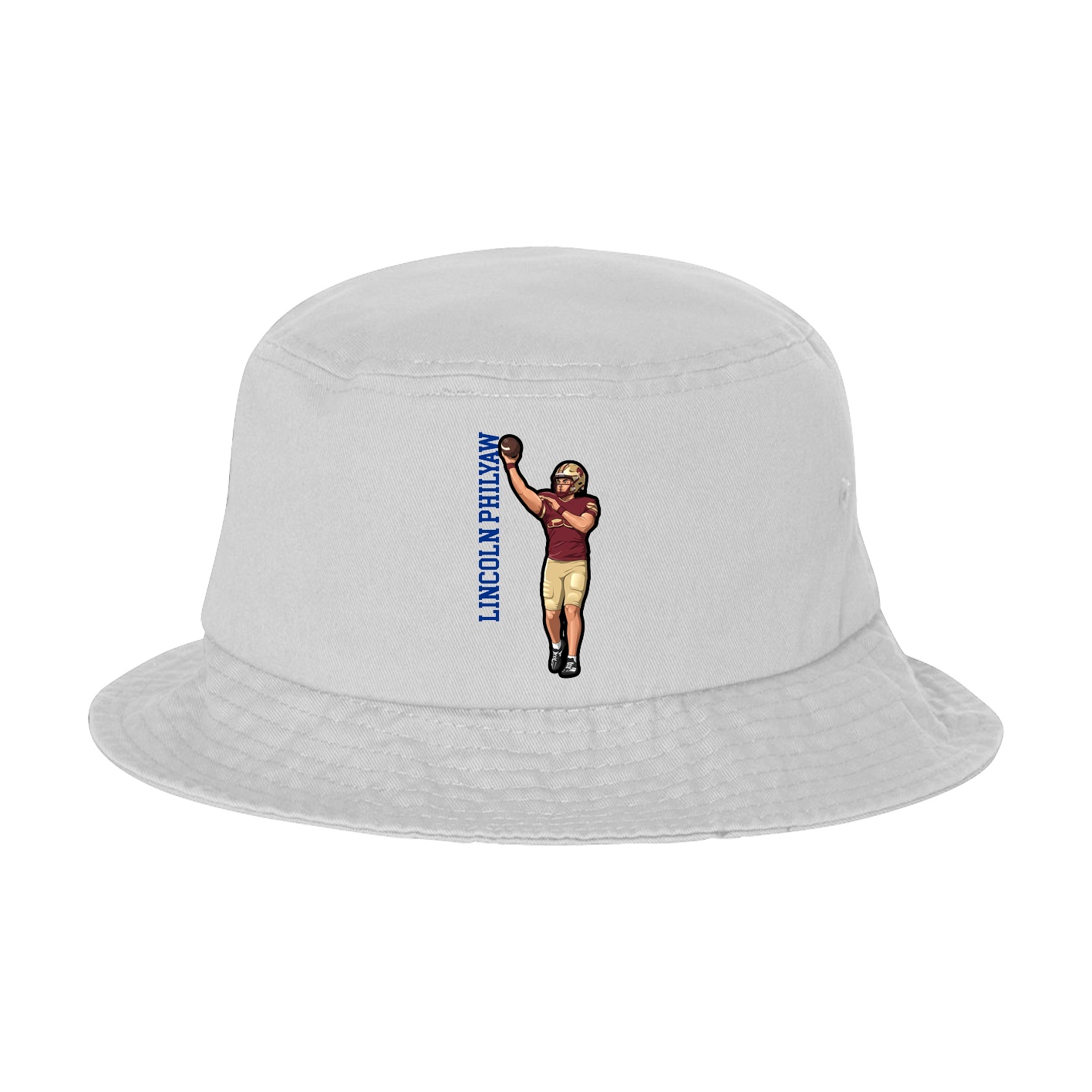 Bucket Cap — Name Vertical in White
