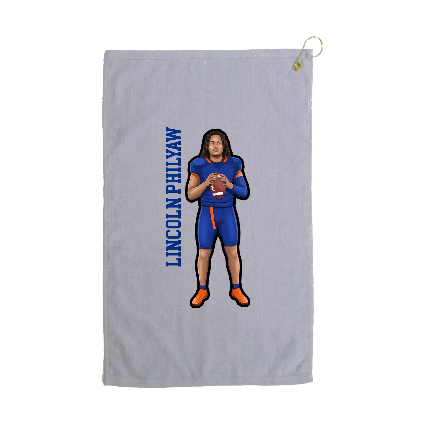 Golf Towel — Name Vertical in Grey