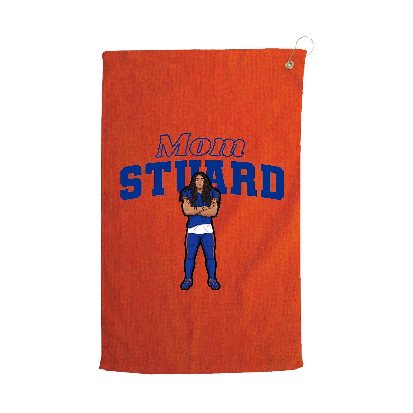 Golf Towel — Mothers Day Block in Orange