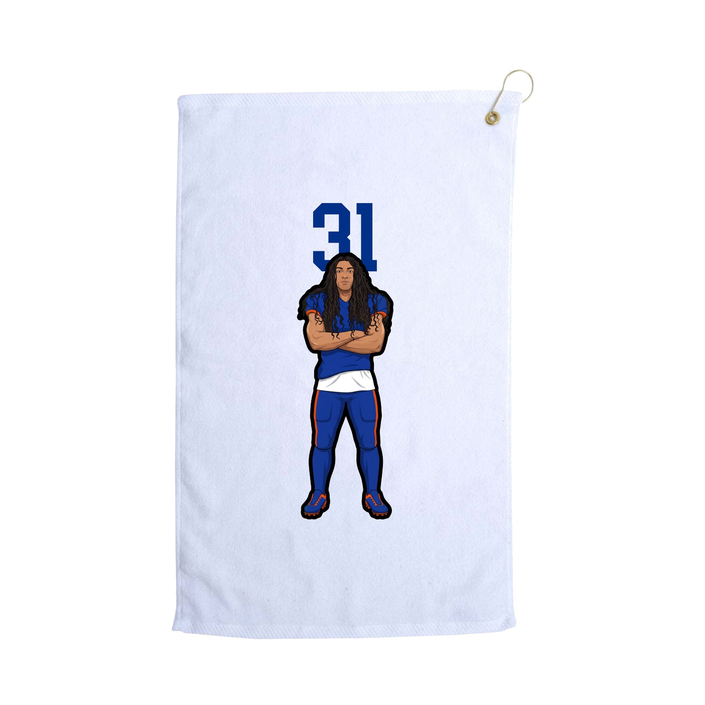 Golf Towel — Number Top in White