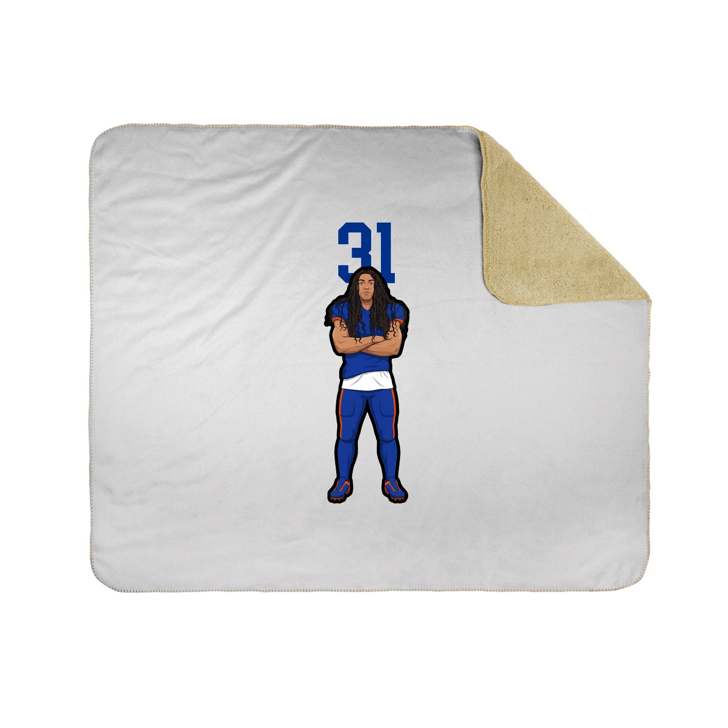 Throw Blanket — Number Top in White