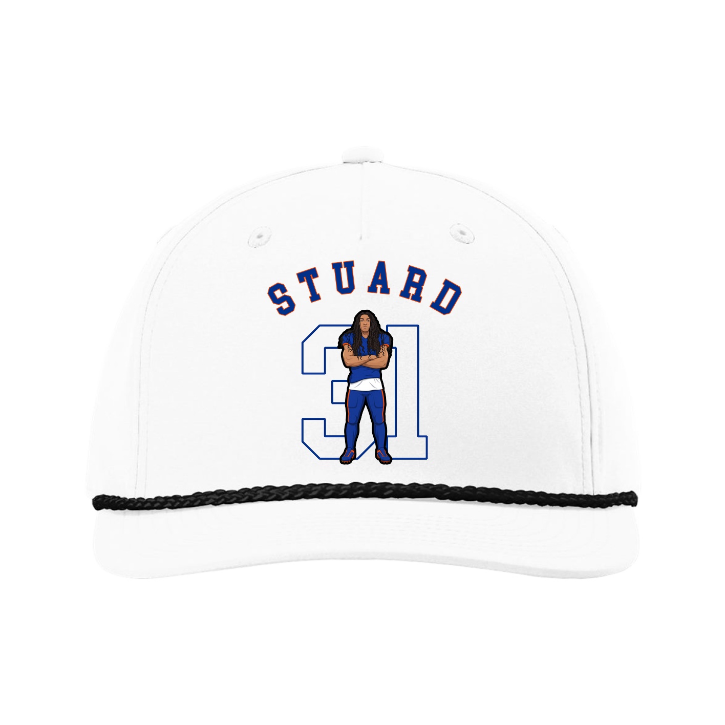 Five-Panel Classic Rope Cap — Shirsey Arch in White