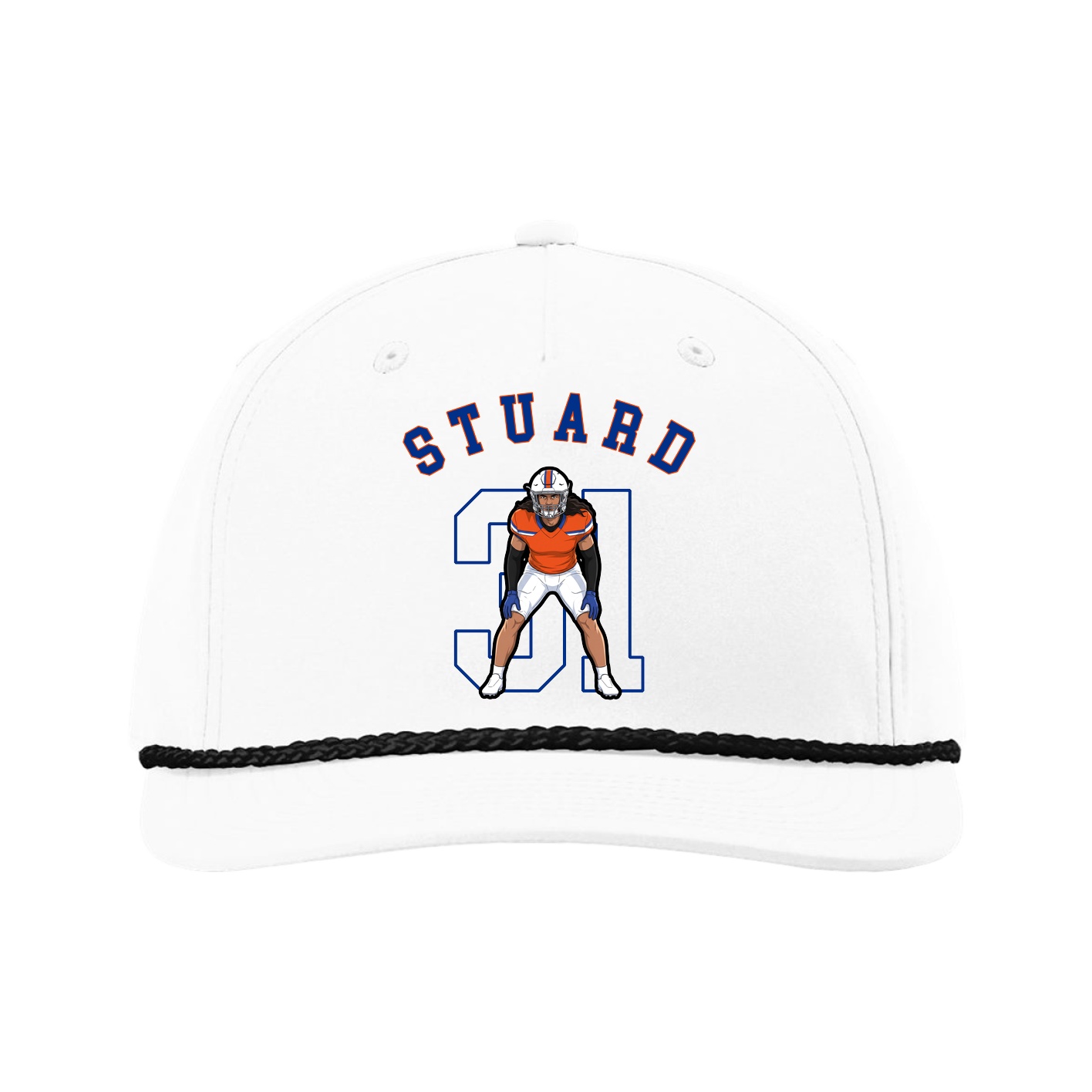 Five-Panel Classic Rope Cap — Shirsey Arch in White