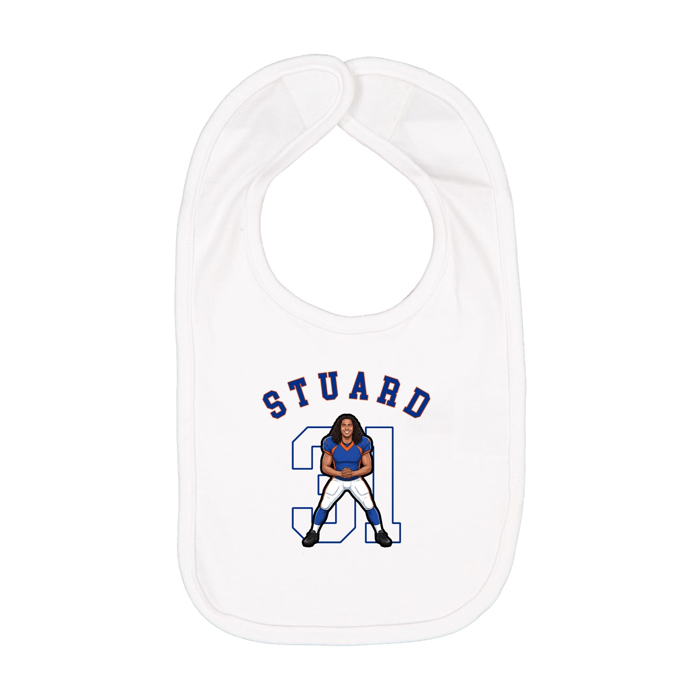 Infant Bib — Shirsey Arch in White