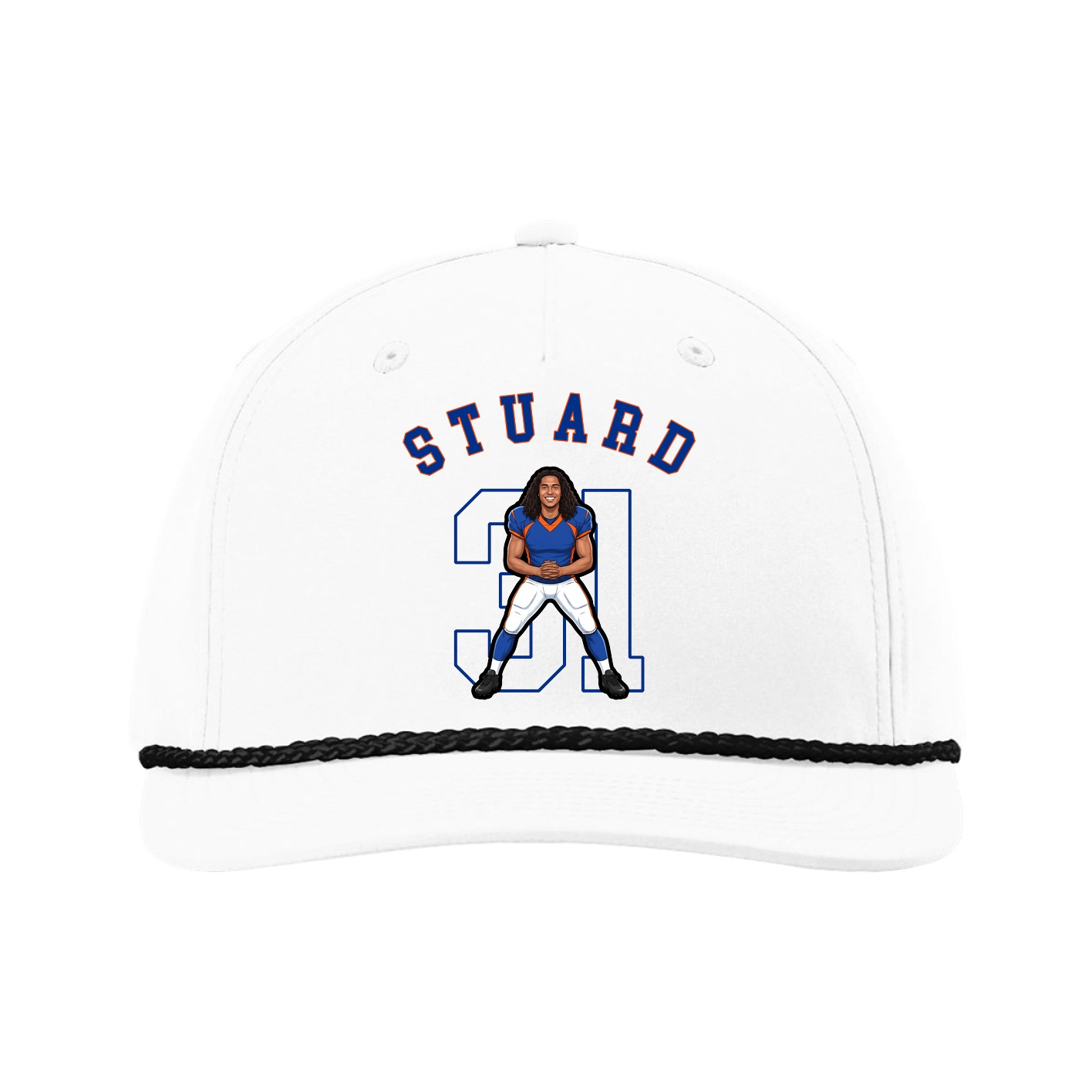 Five-Panel Classic Rope Cap — Shirsey Arch in White