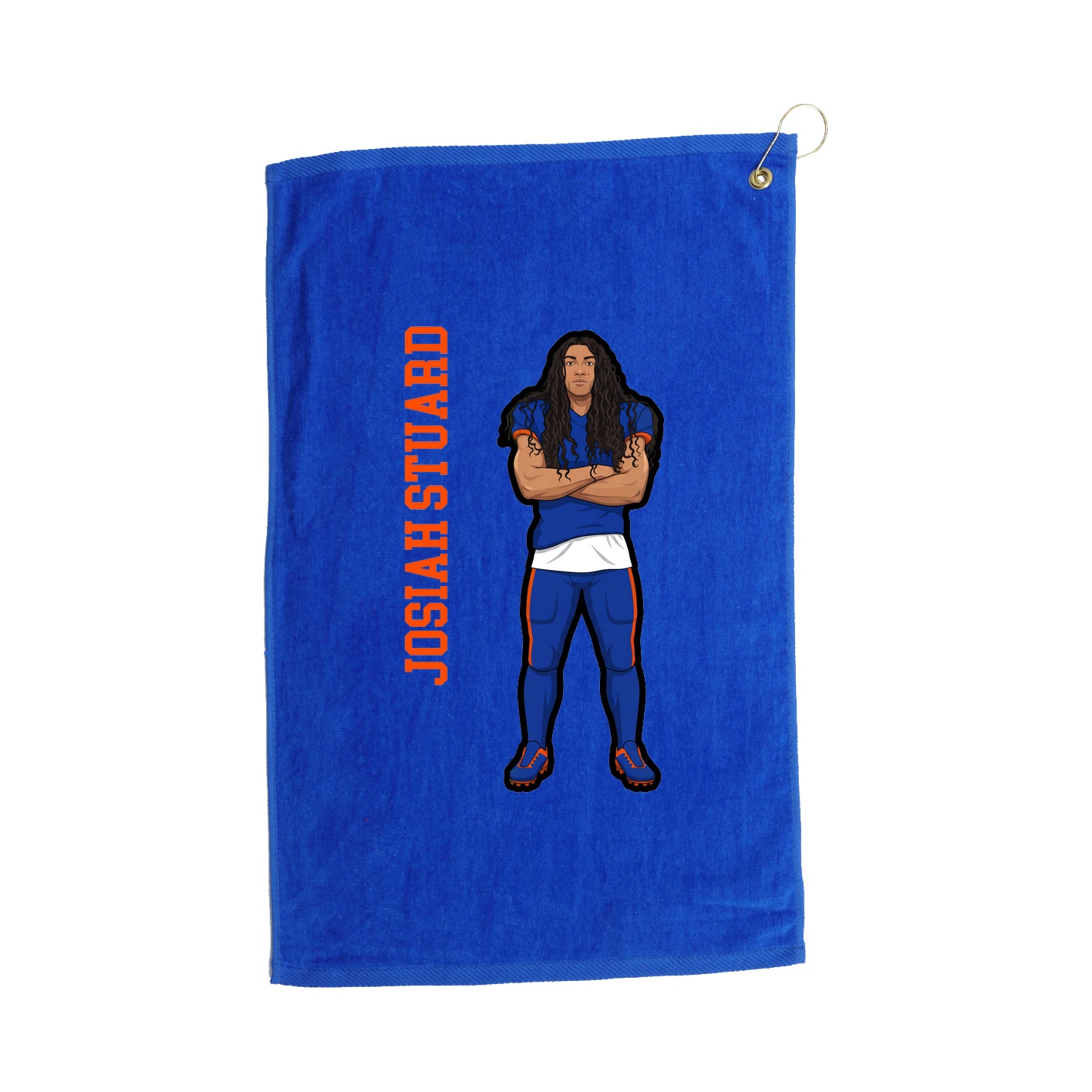 Golf Towel — Name Vertical in Royal