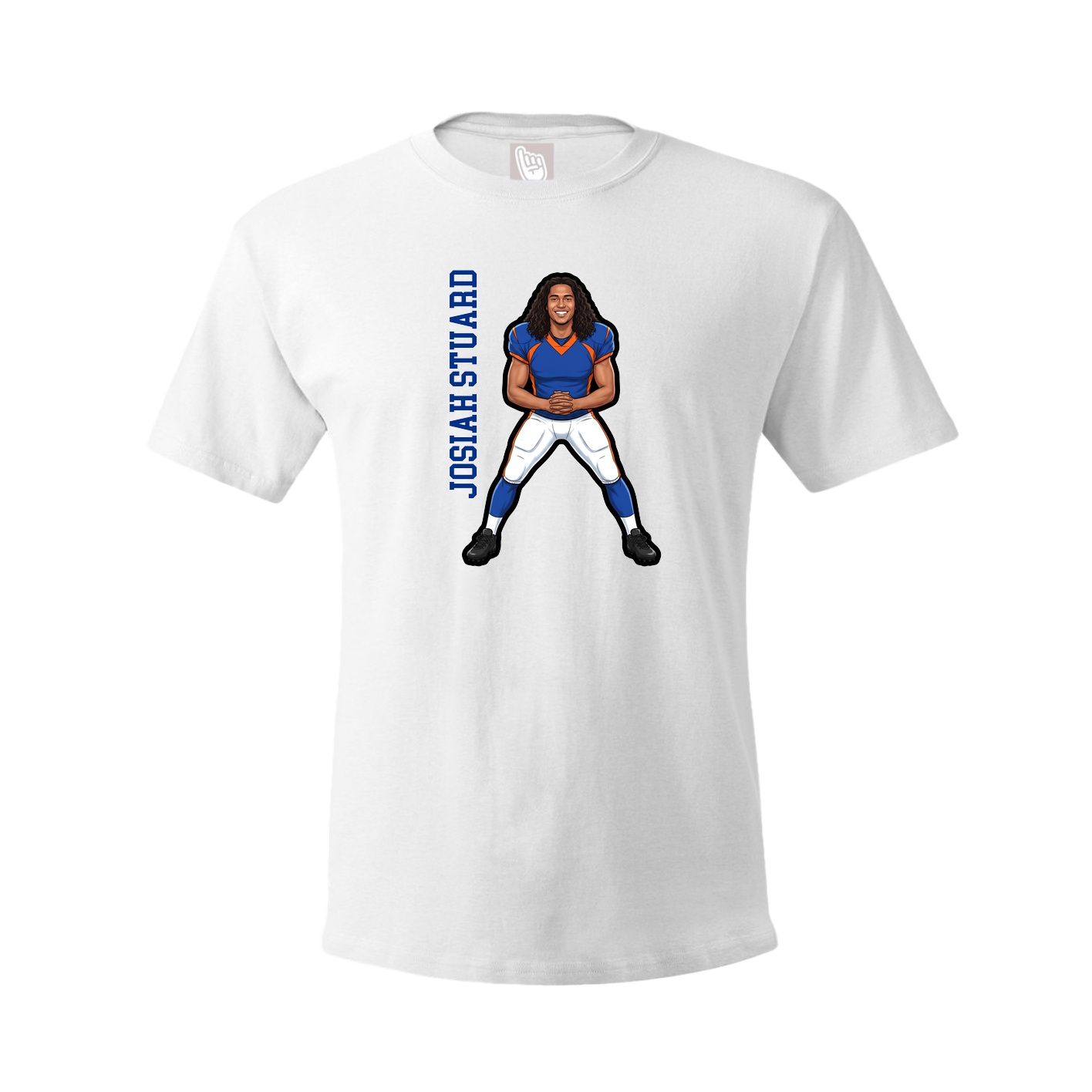 Youth Tee — Name Vertical in White