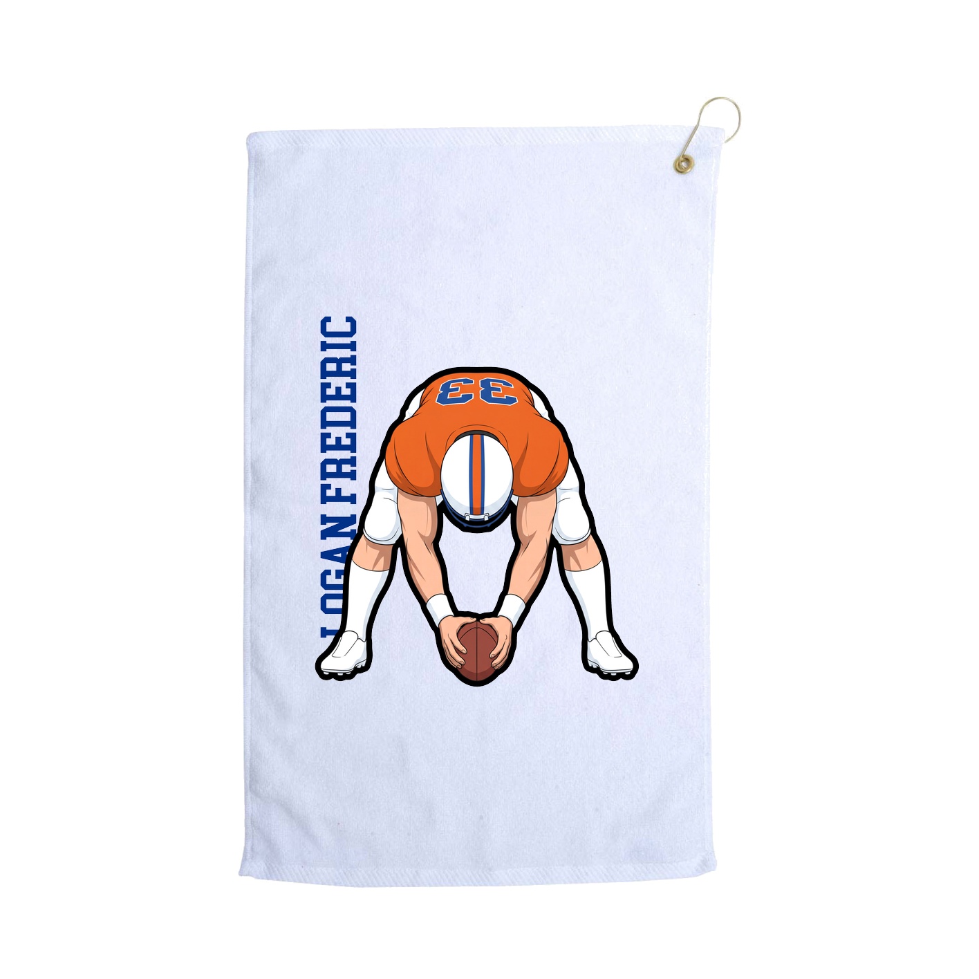 Golf Towel — Name Vertical in White