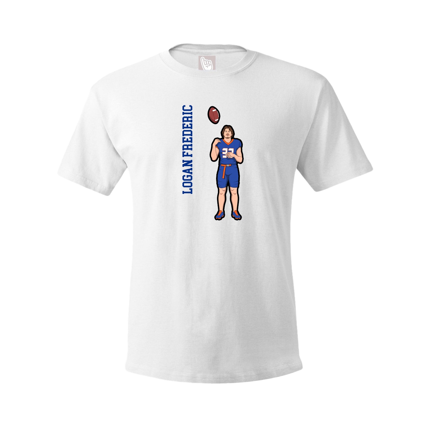 Youth Tee — Name Vertical in White