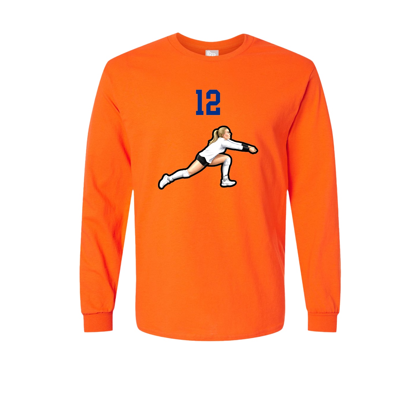 Long Sleeve Tee — Number Top in Orange