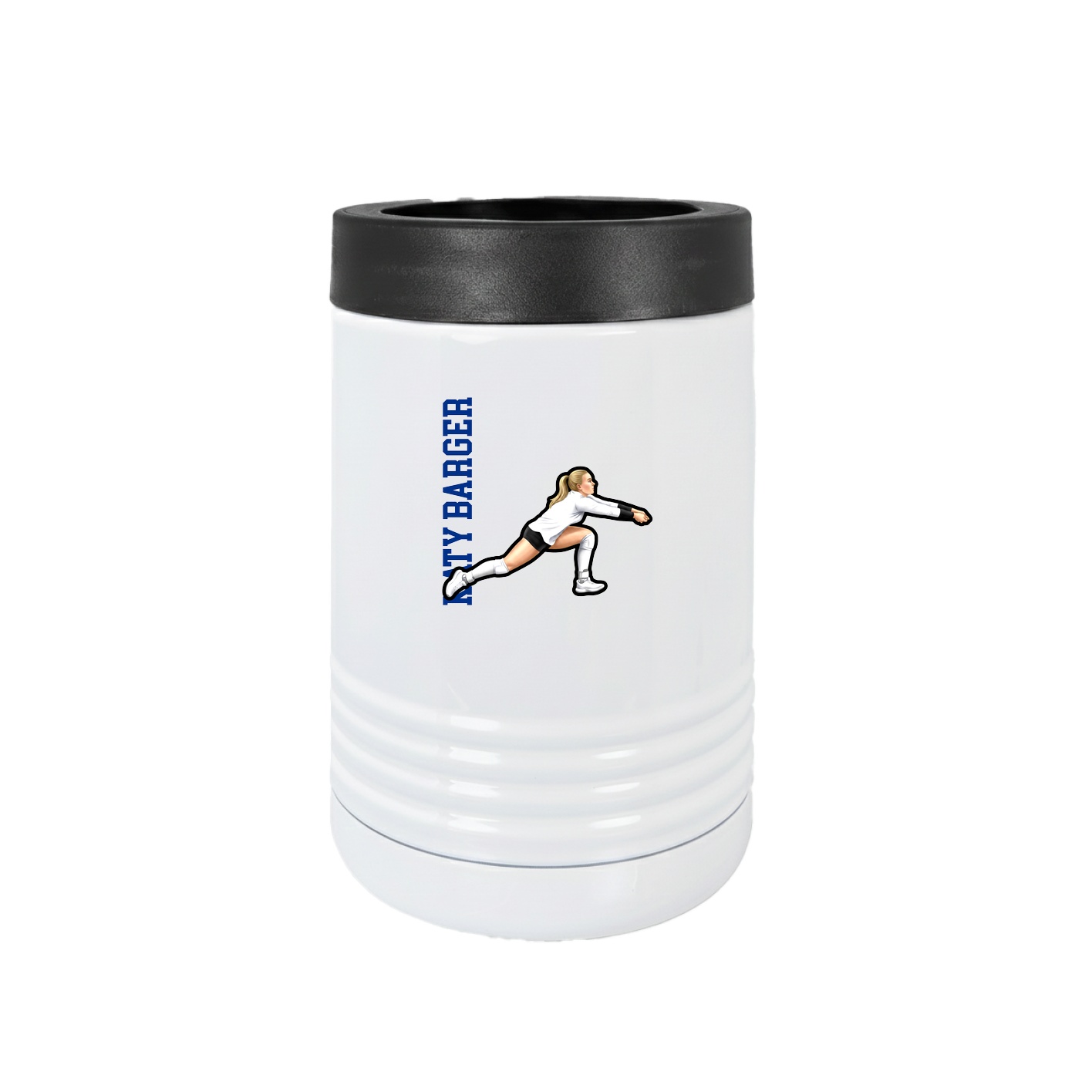 Beverage Holder — Name Vertical in White
