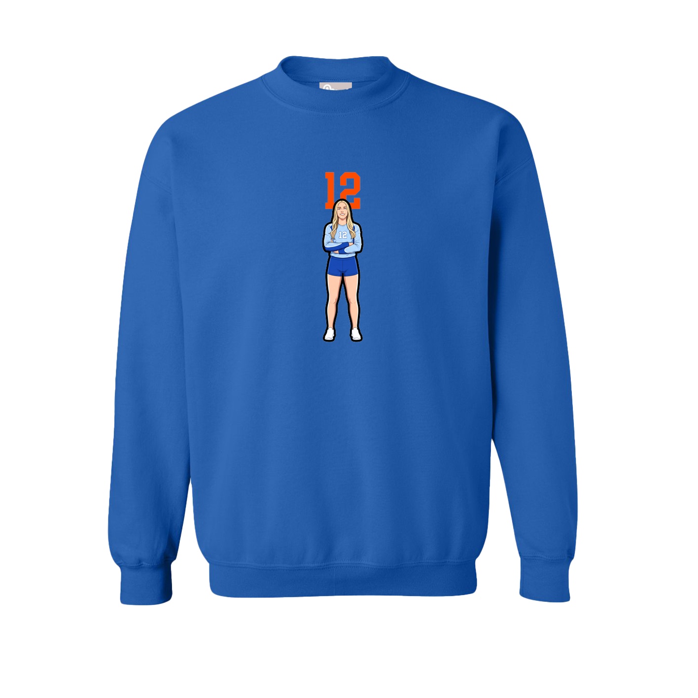Fleece Crew — Number Top in Royal