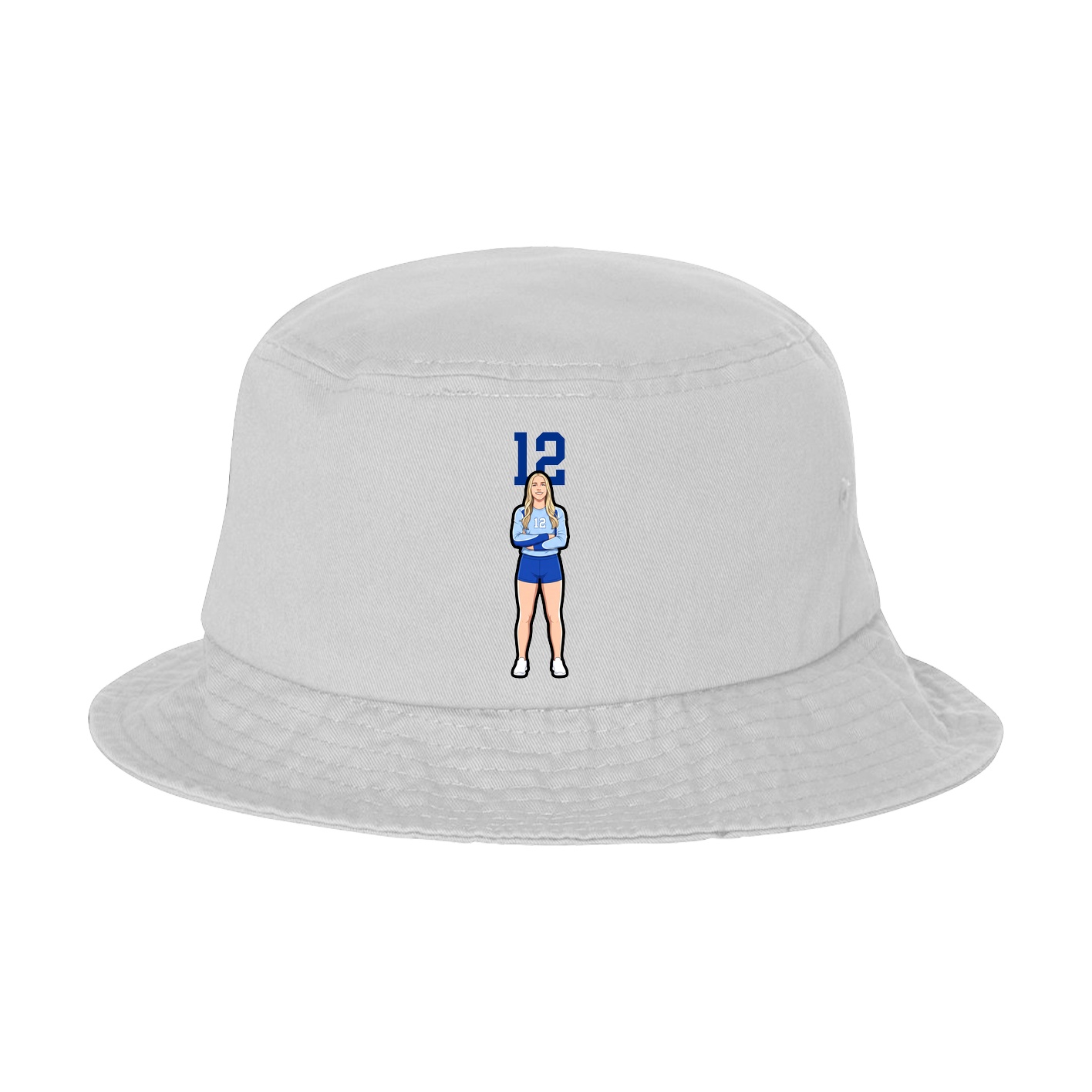 Bucket Cap — Number Top in White
