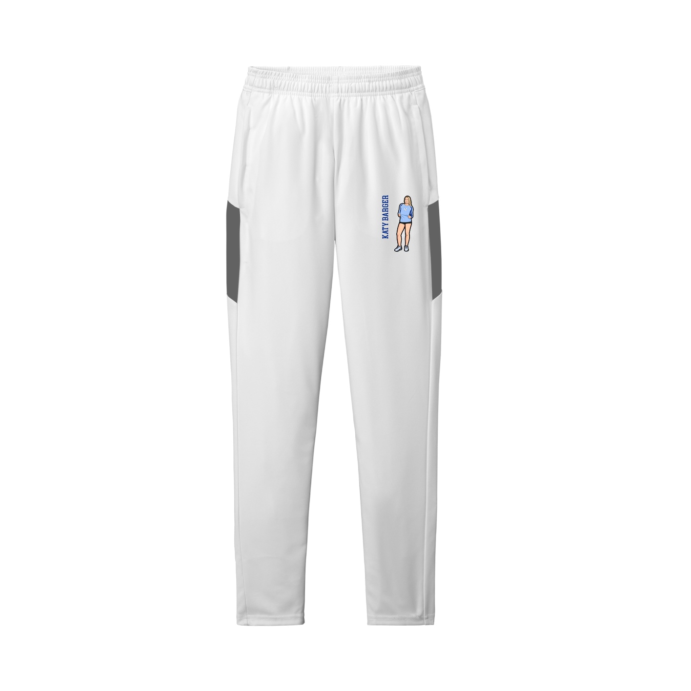 Team Travel Pant — Name Vertical in White/Grey