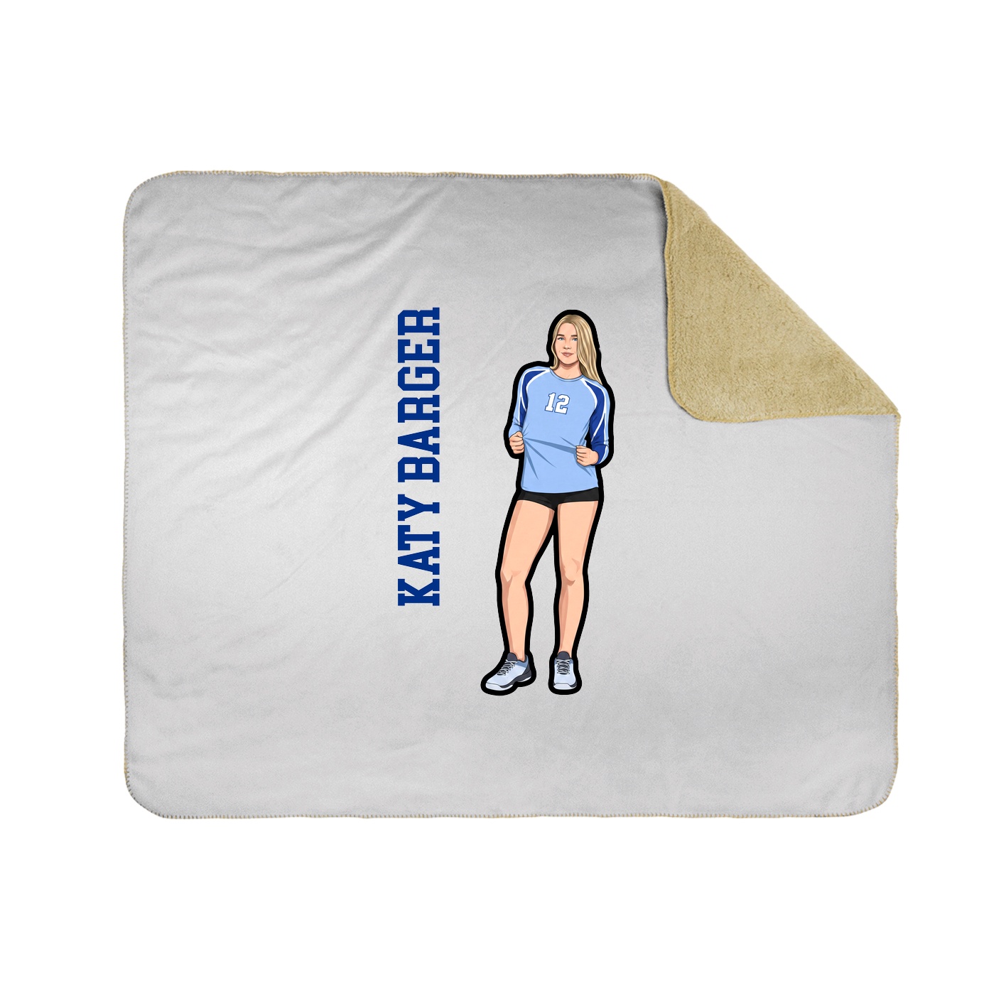 Throw Blanket — Name Vertical in White