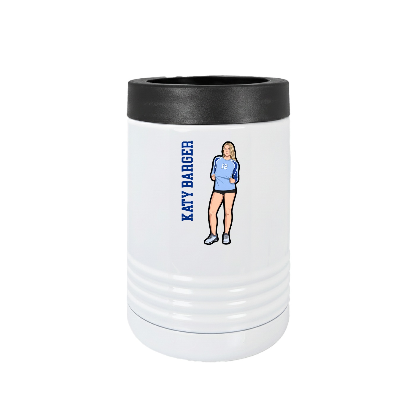 Beverage Holder — Name Vertical in White