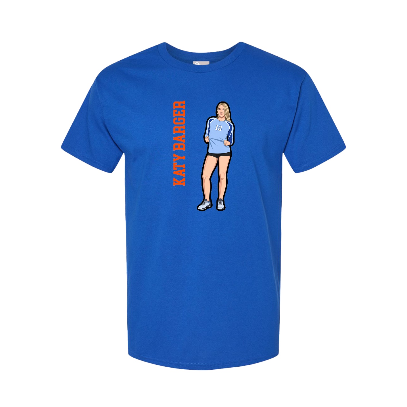 Youth Tee — Name Vertical in Royal