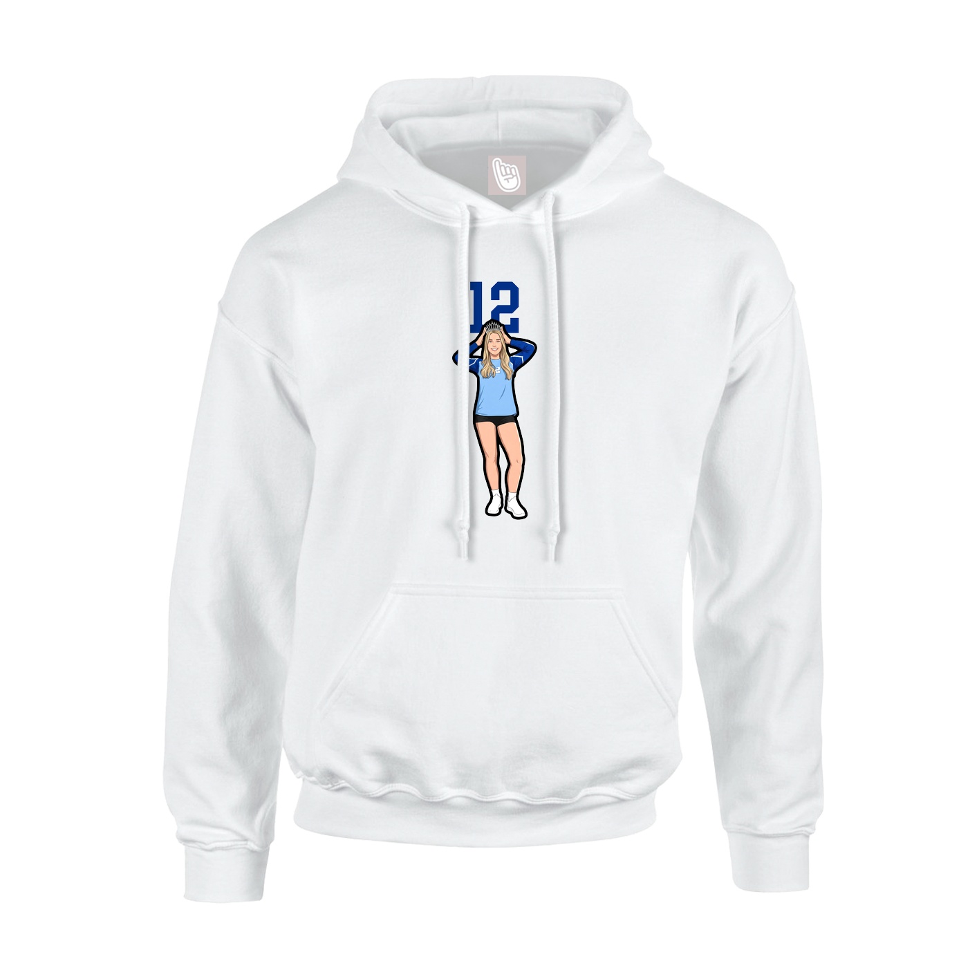 Hoodie — Number Top in White