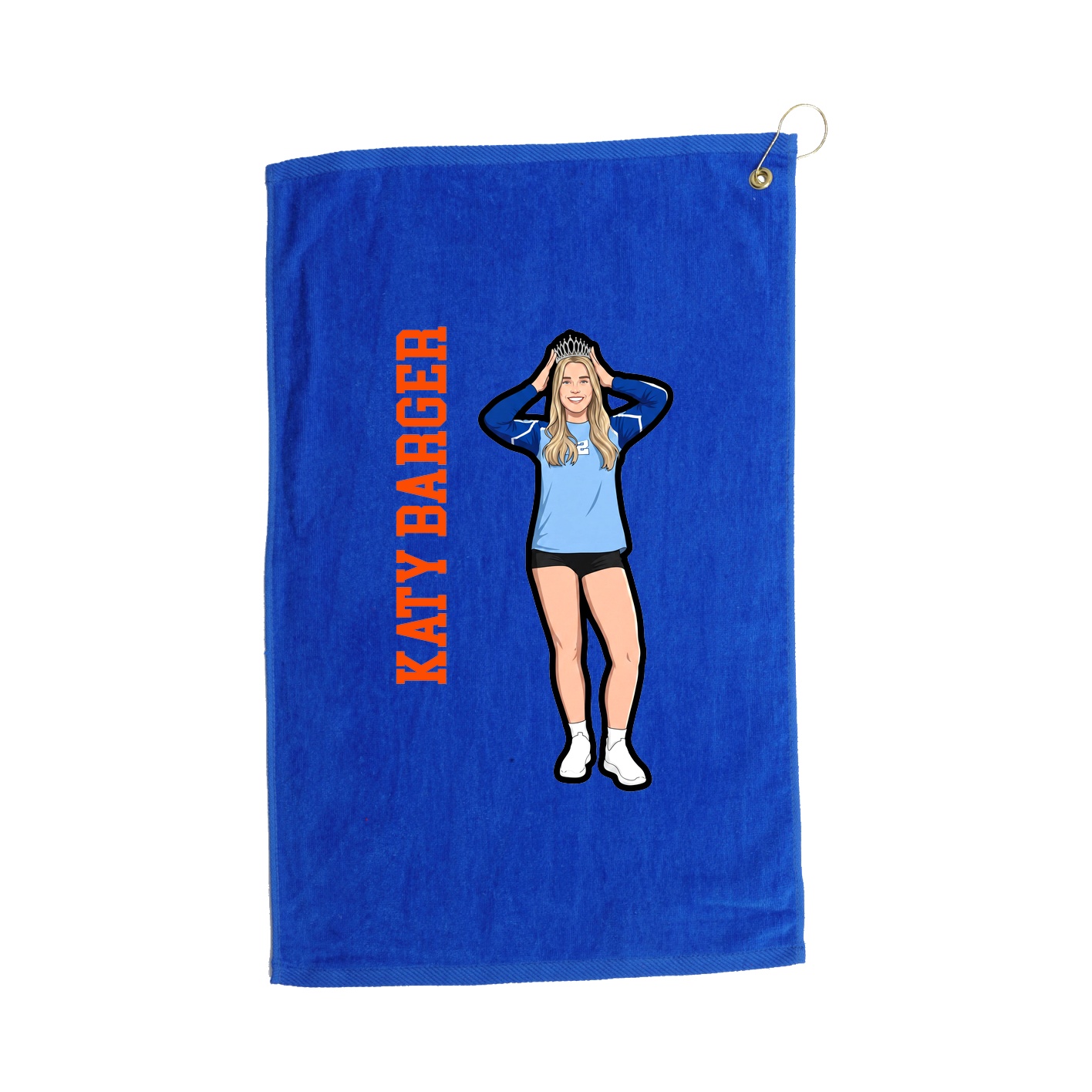 Golf Towel — Name Vertical in Royal