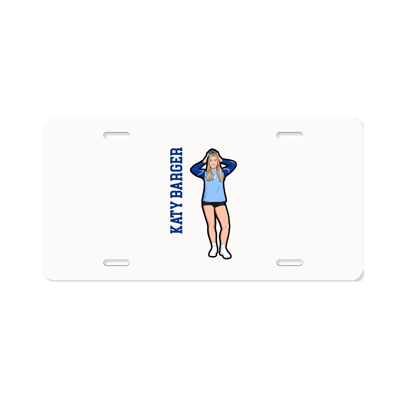 License Plate — Name Vertical in Classic