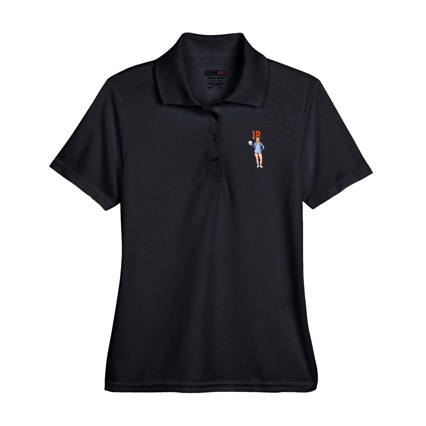 Performance Polo — Number Top in Black