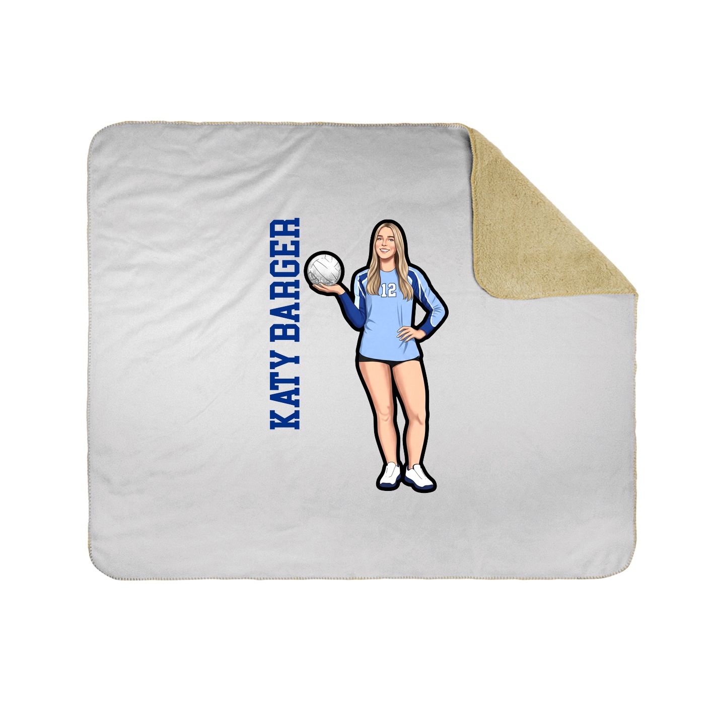 Throw Blanket — Name Vertical in White