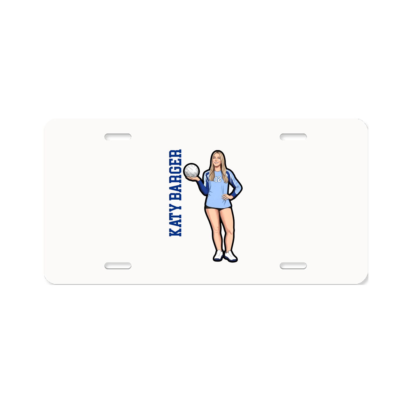 License Plate — Name Vertical in Classic